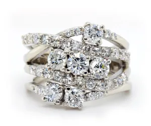 Multi-Row Weave Diamond Wedding Ring Redesign