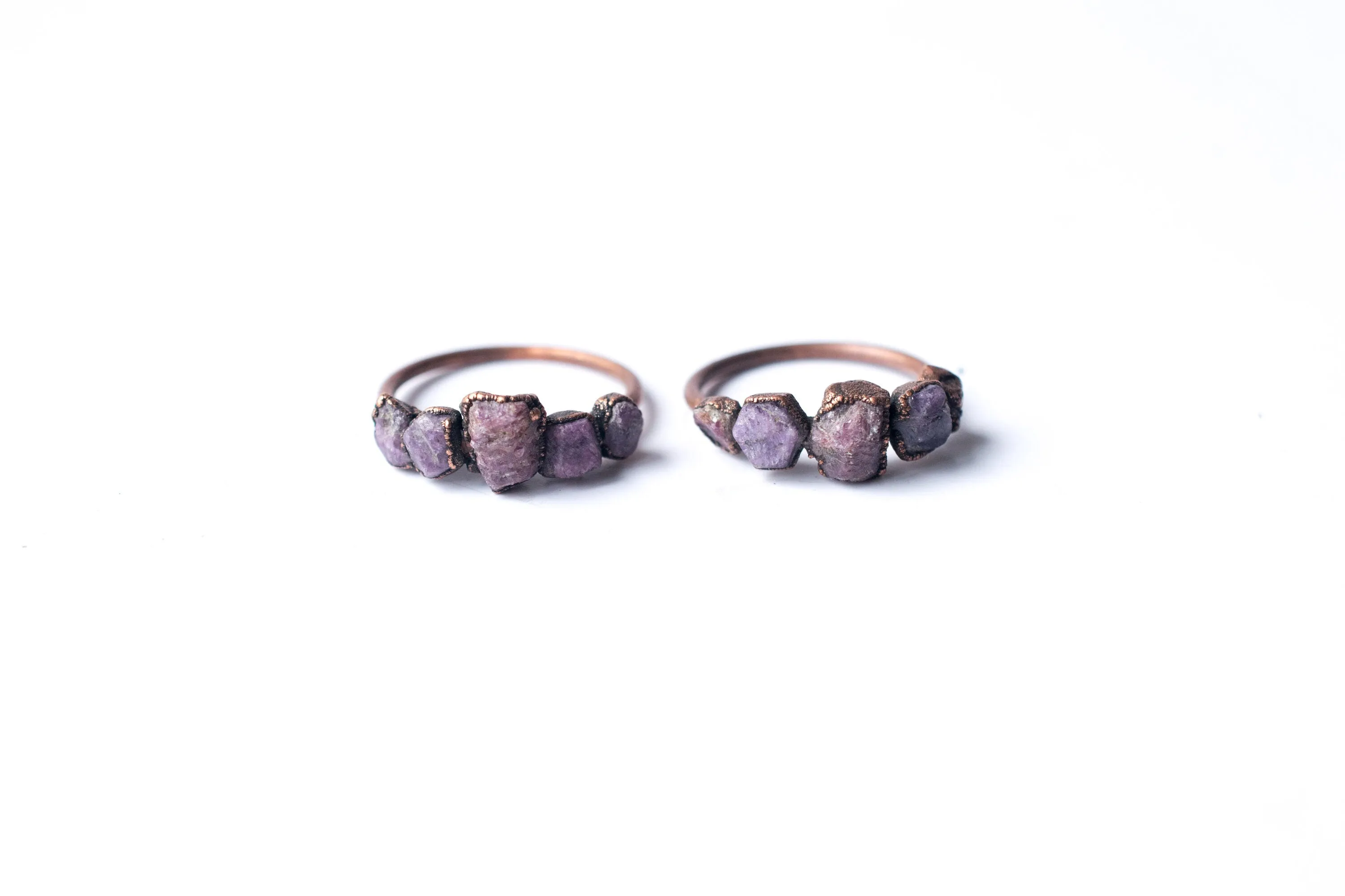 Multi Stone Ring | Red ruby stacking ring