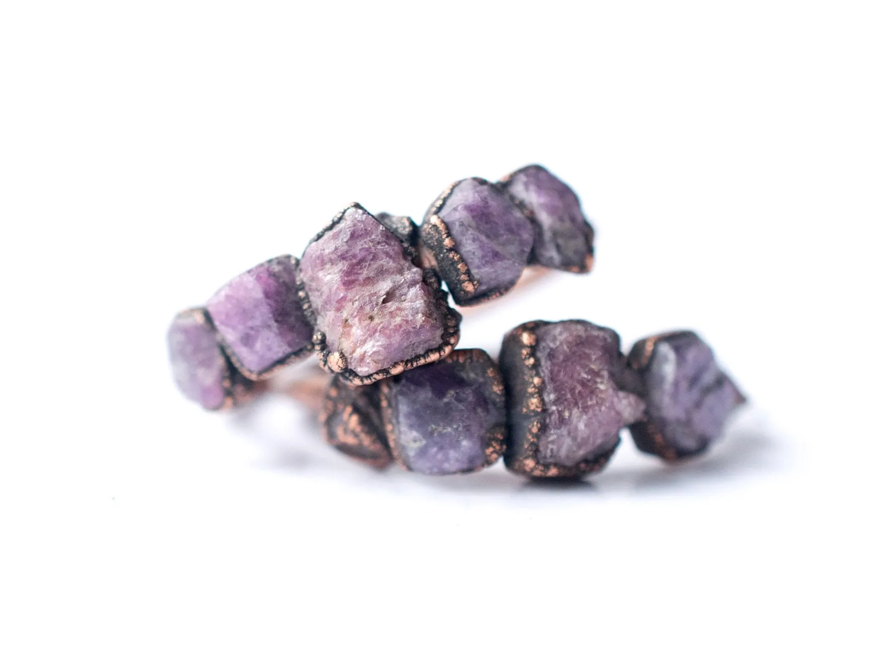 Multi Stone Ring | Red ruby stacking ring