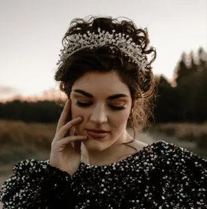 NEISHA Crystal Babies Breath Bridal Crown