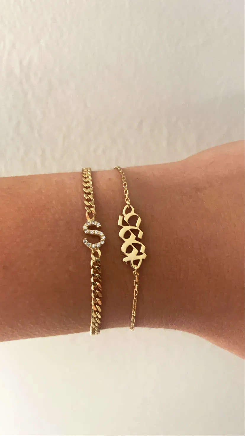 Number Nameplate Bracelet