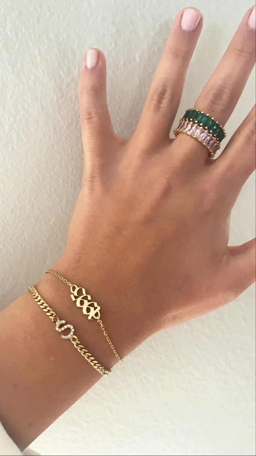 Number Nameplate Bracelet