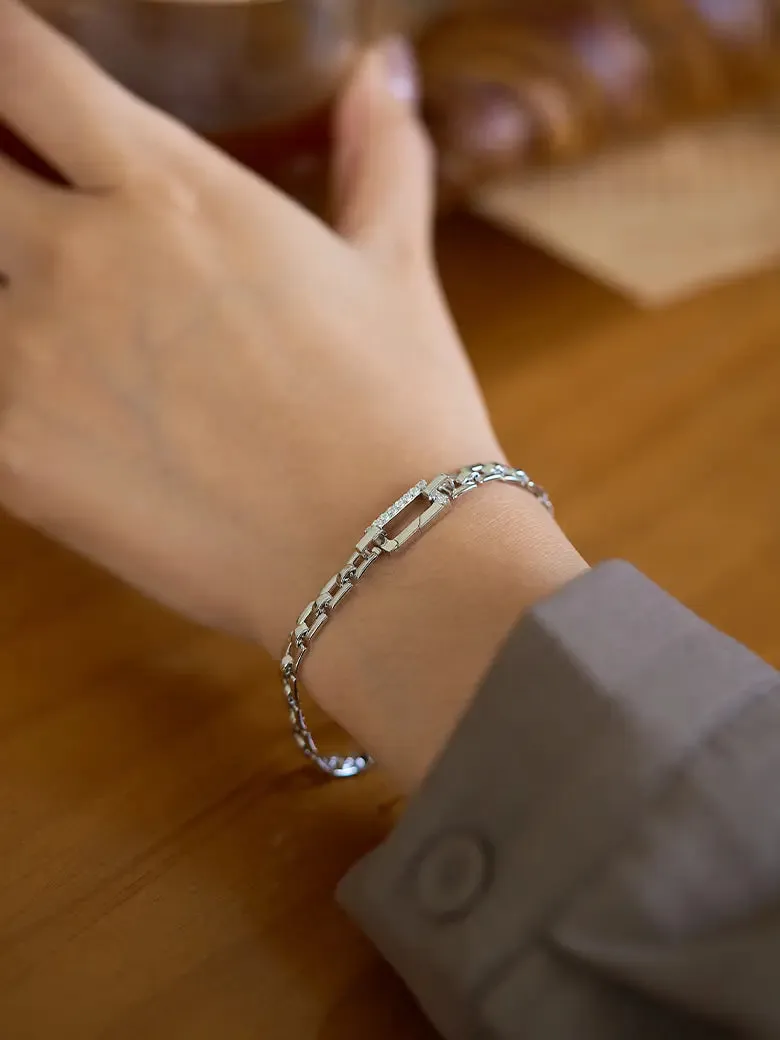 OBY Panther Link Chain Silver Bracelet