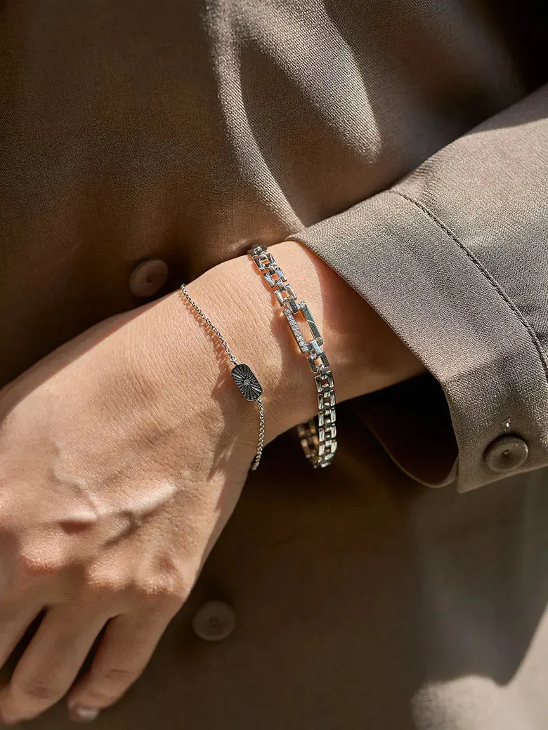 OBY Panther Link Chain Silver Bracelet