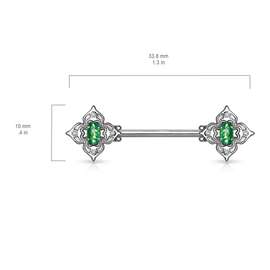 Opal Dusk Nipple Jewellery with Rose Gold Plating