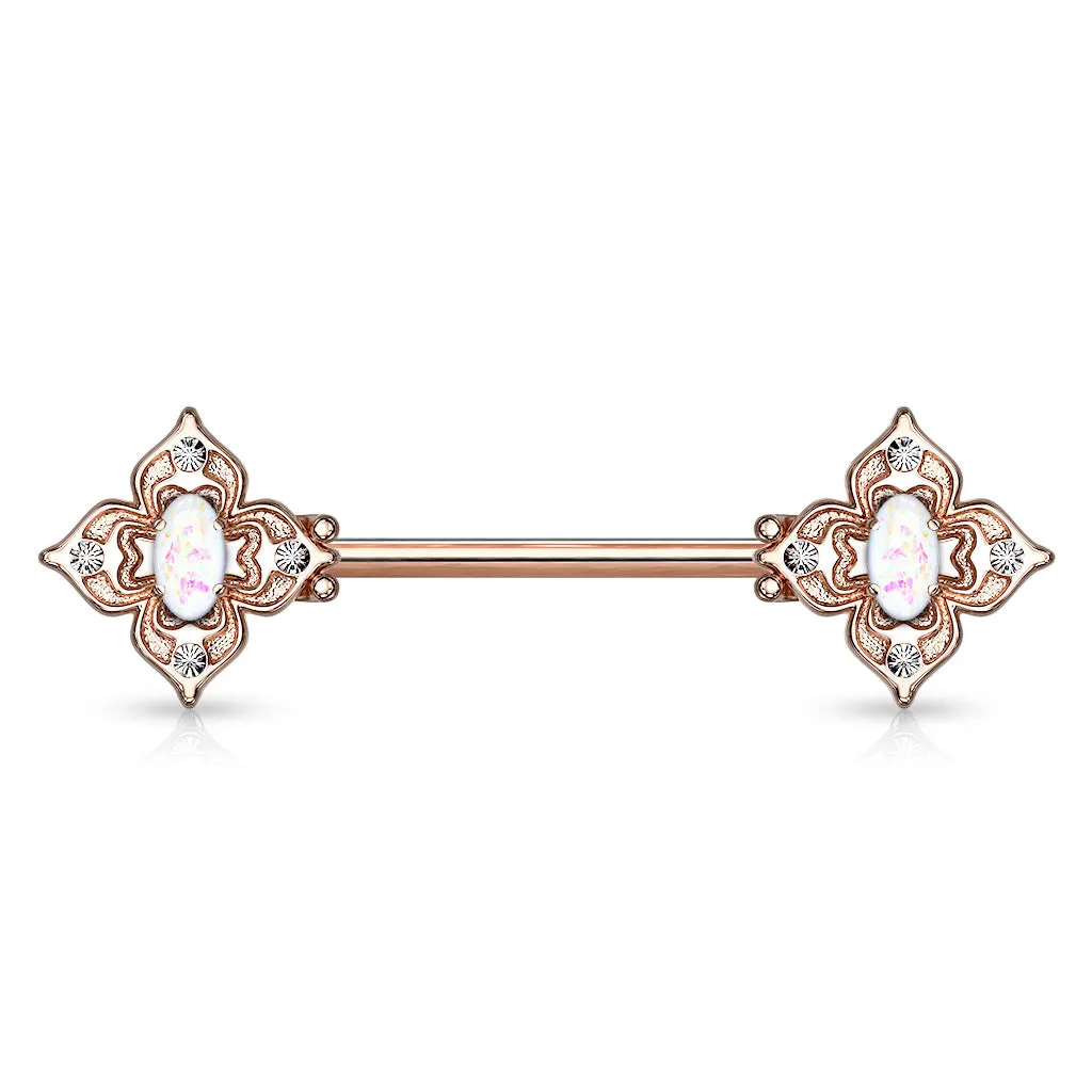Opal Dusk Nipple Jewellery with Rose Gold Plating