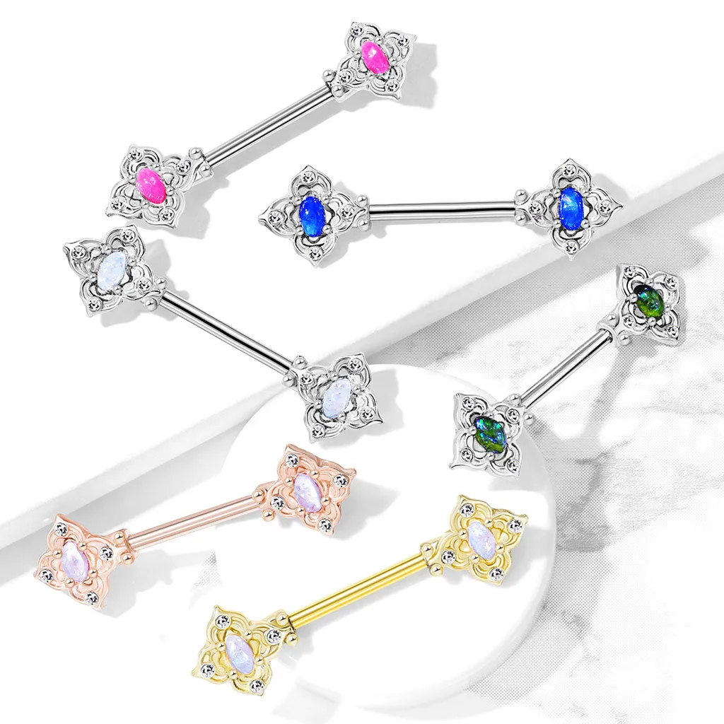 Opal Dusk Nipple Jewellery with Rose Gold Plating
