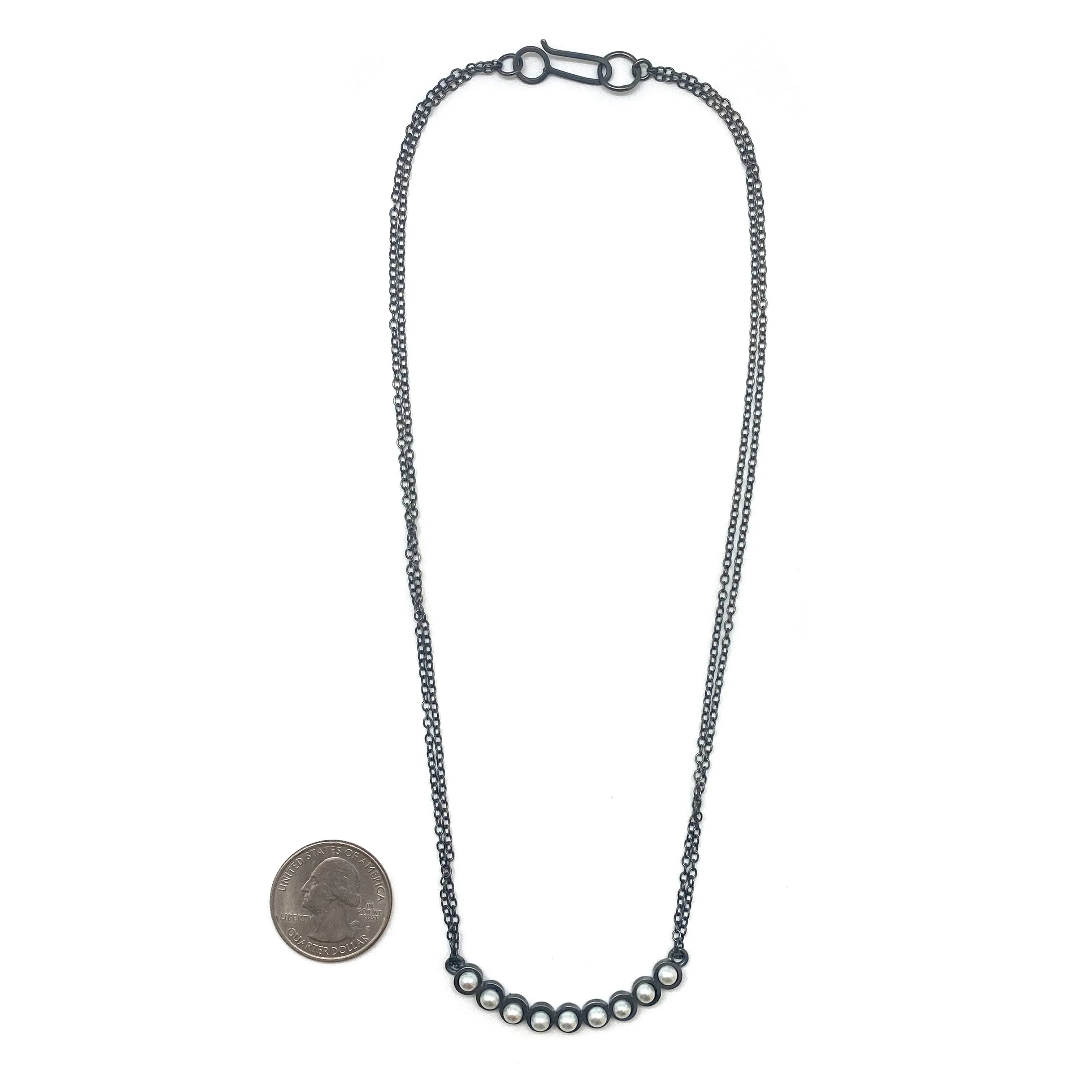 Oxidized Pearl Necklace