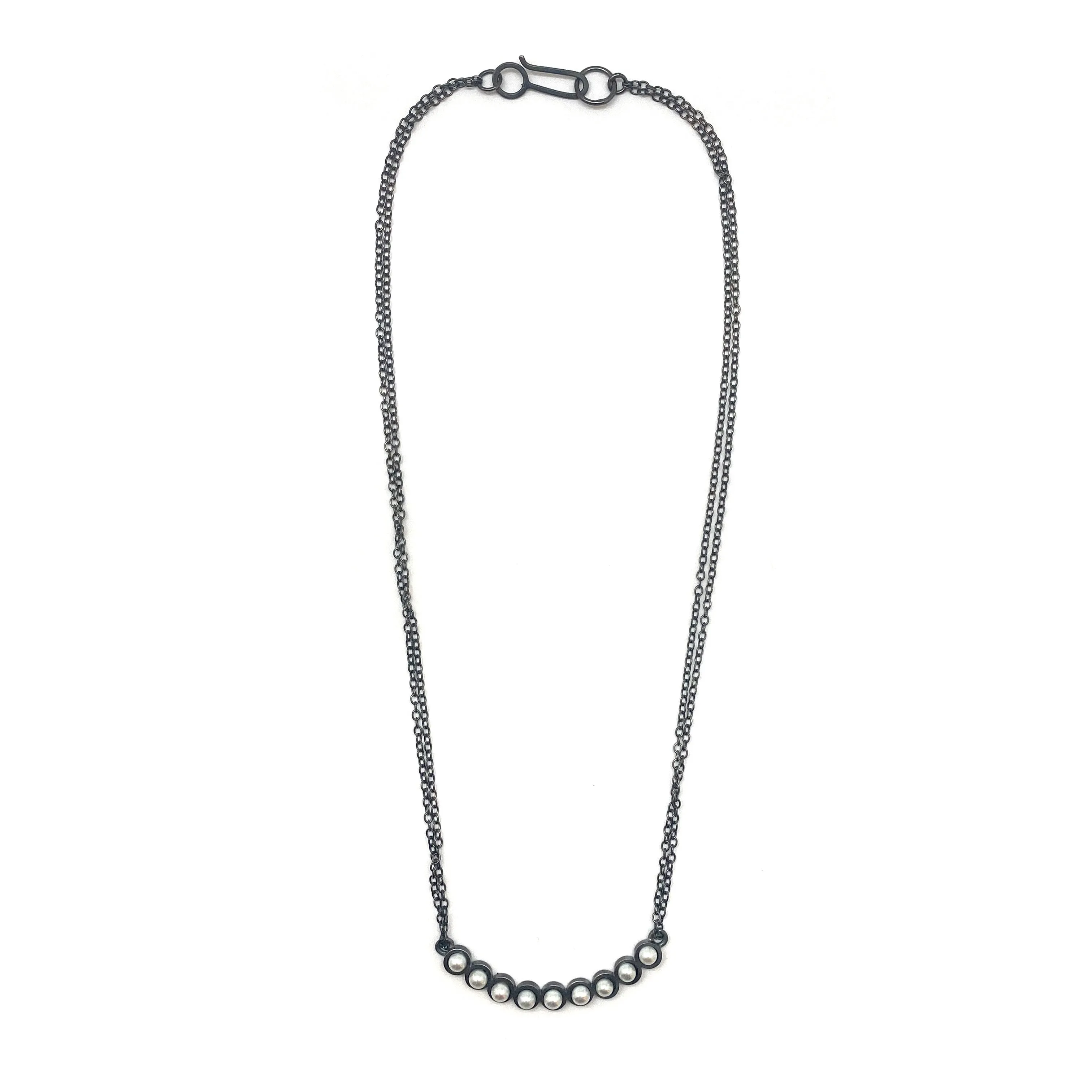 Oxidized Pearl Necklace