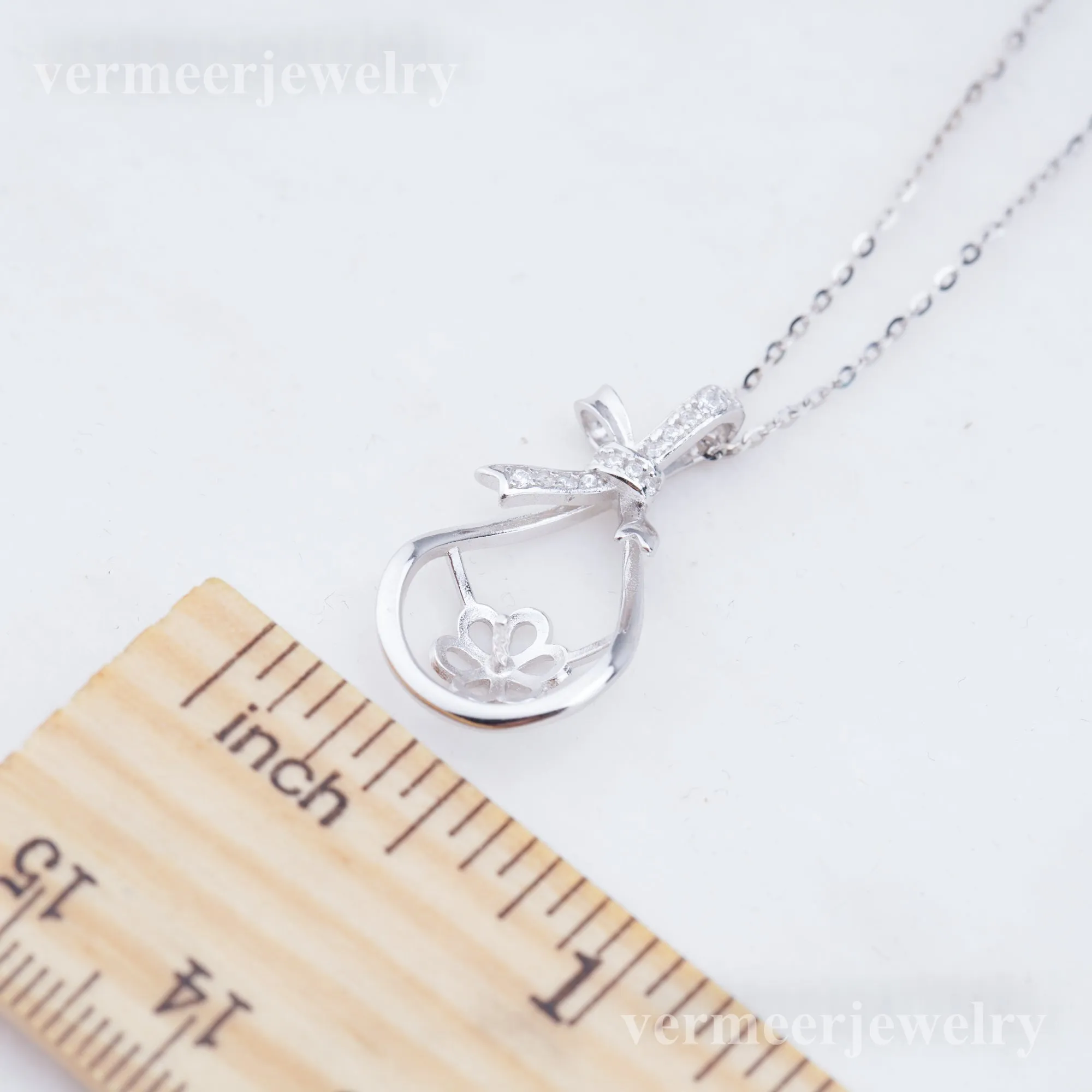 P011042 DIY 6-8mm Natural Freshwater pearl pendant accessory 925 sterling silver engagement jewelry necklace for women