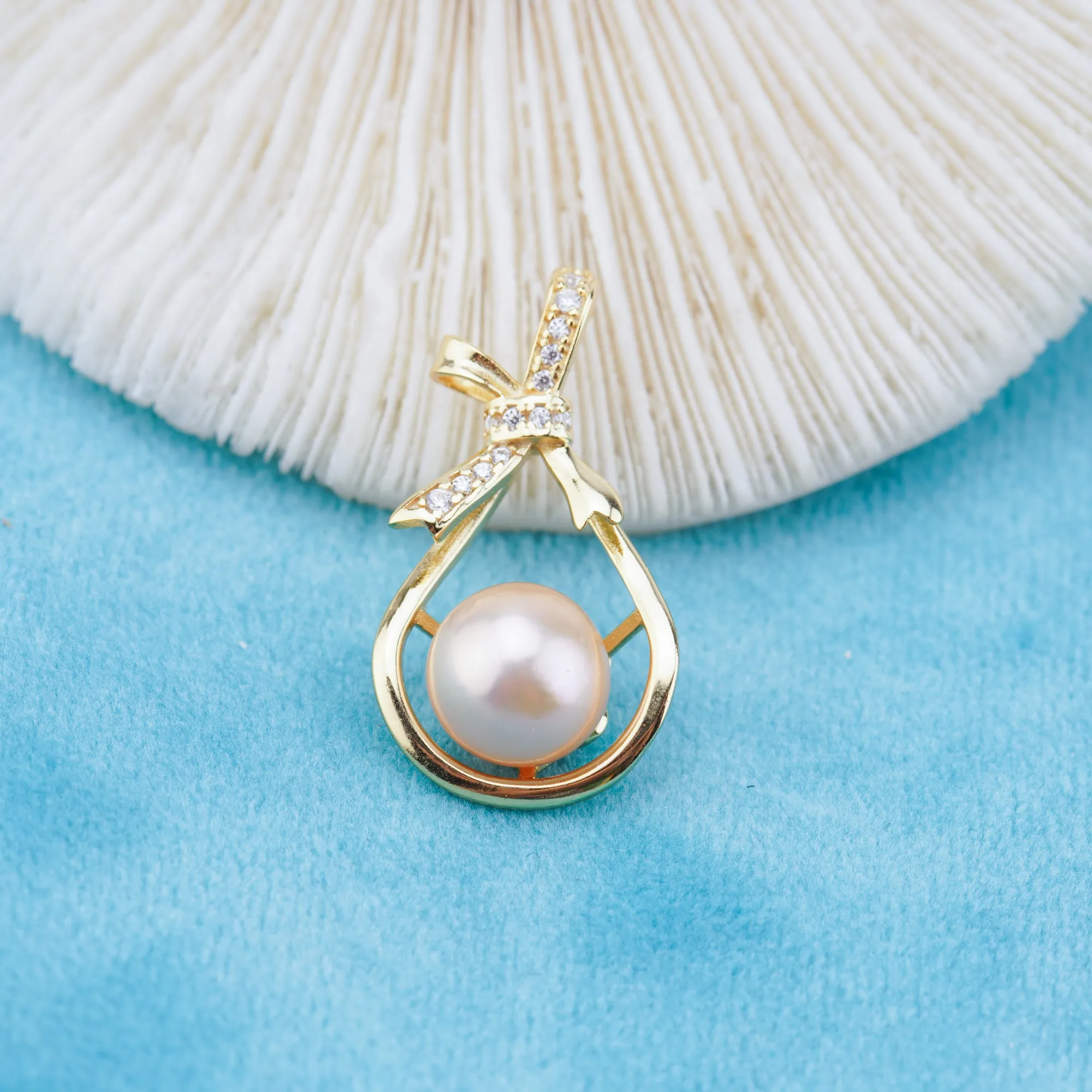 P011042 DIY 6-8mm Natural Freshwater pearl pendant accessory 925 sterling silver engagement jewelry necklace for women