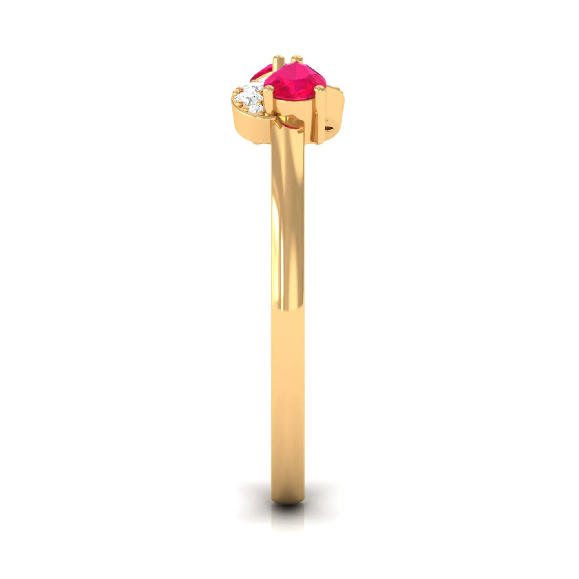 Pear Ruby Infinity Promise Ring with Diamond