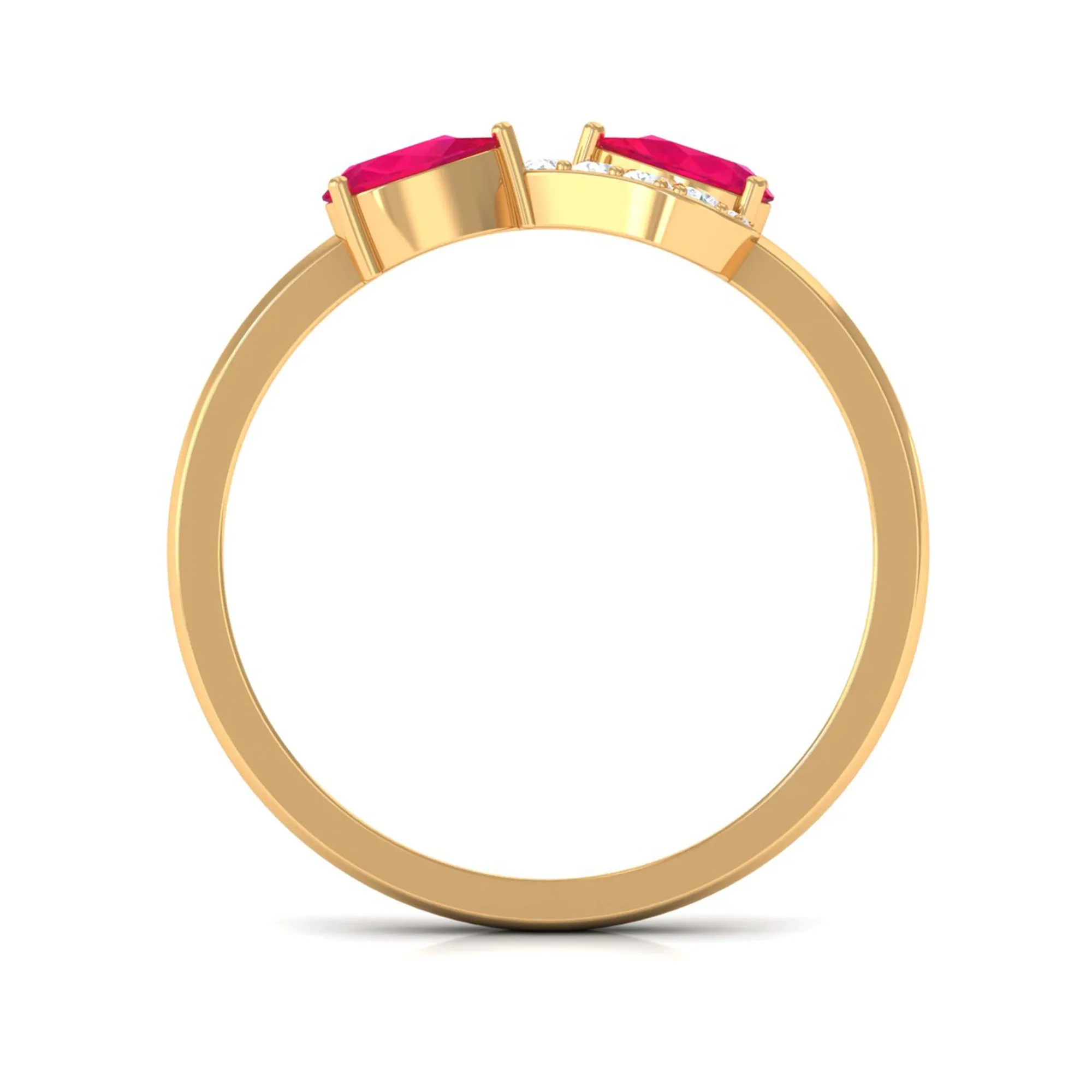 Pear Ruby Infinity Promise Ring with Diamond