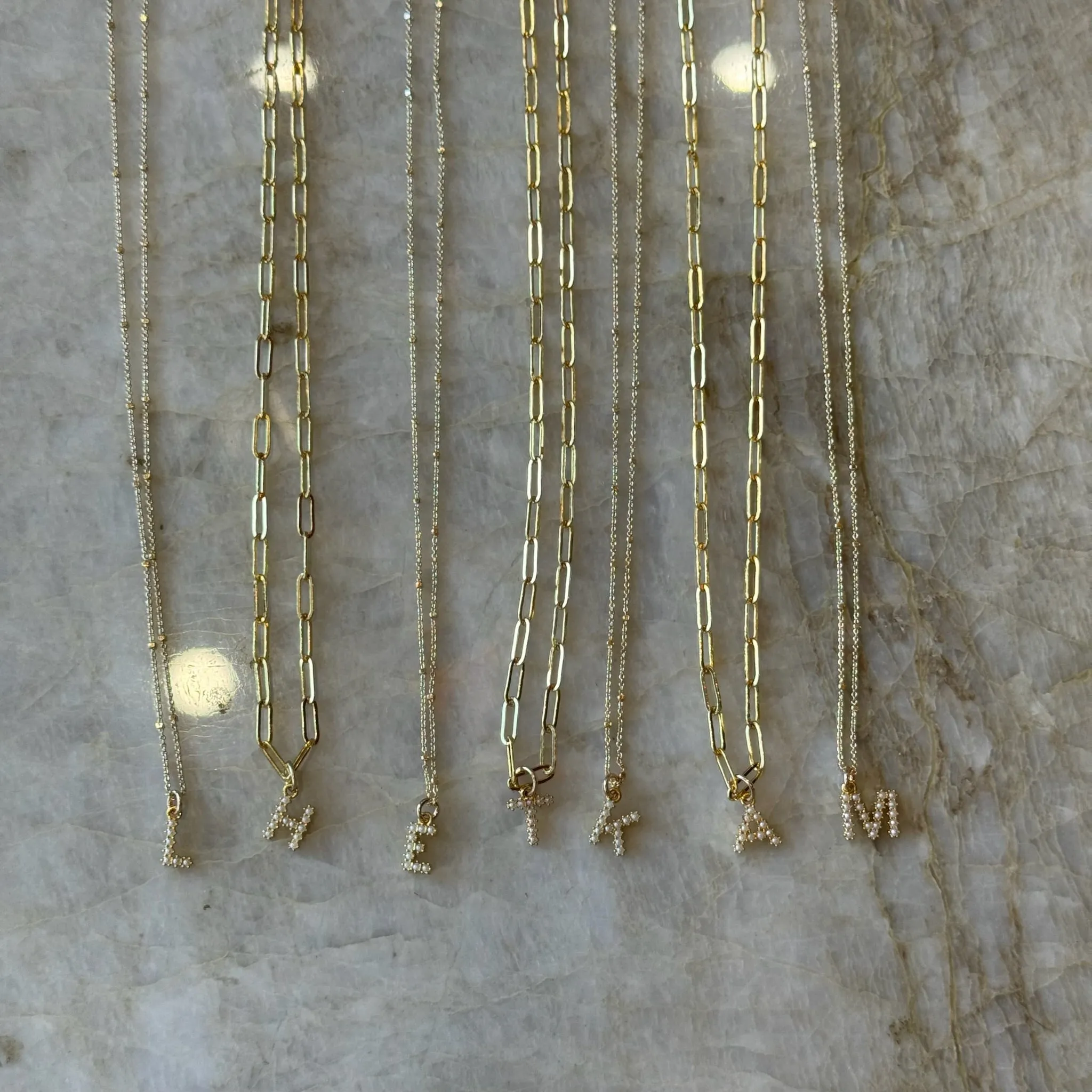 Pearl Initial Necklace