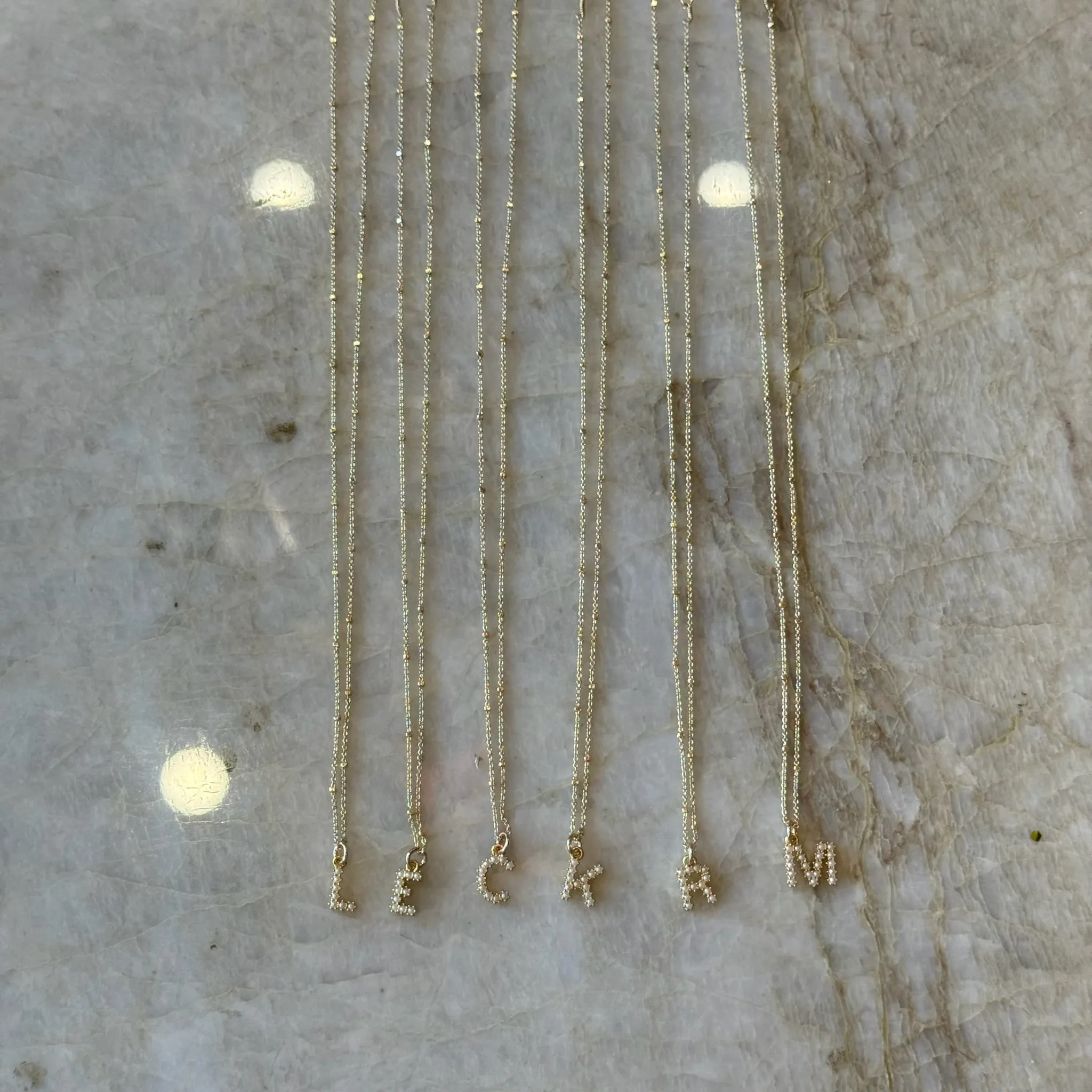 Pearl Initial Necklace