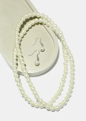 Pearl Necklace & Earring Set