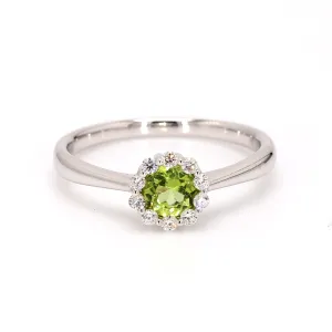 Peridot Halo Ring