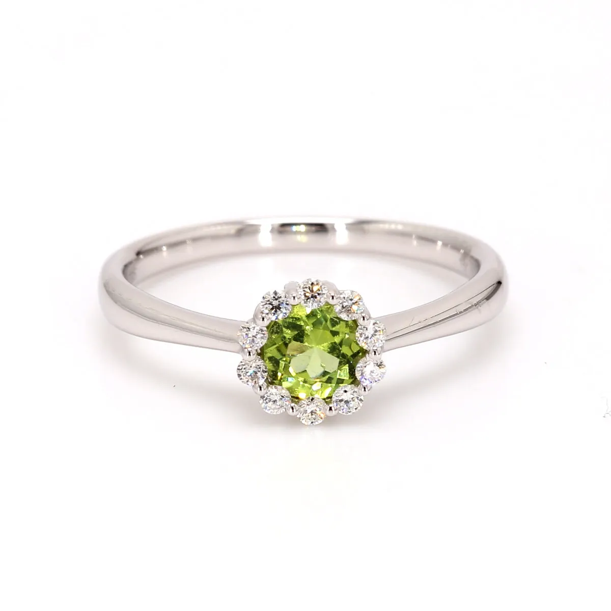 Peridot Halo Ring