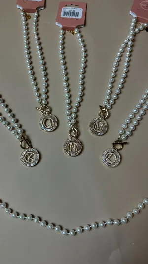 PREORDER Pearl Gold Initial K Necklace