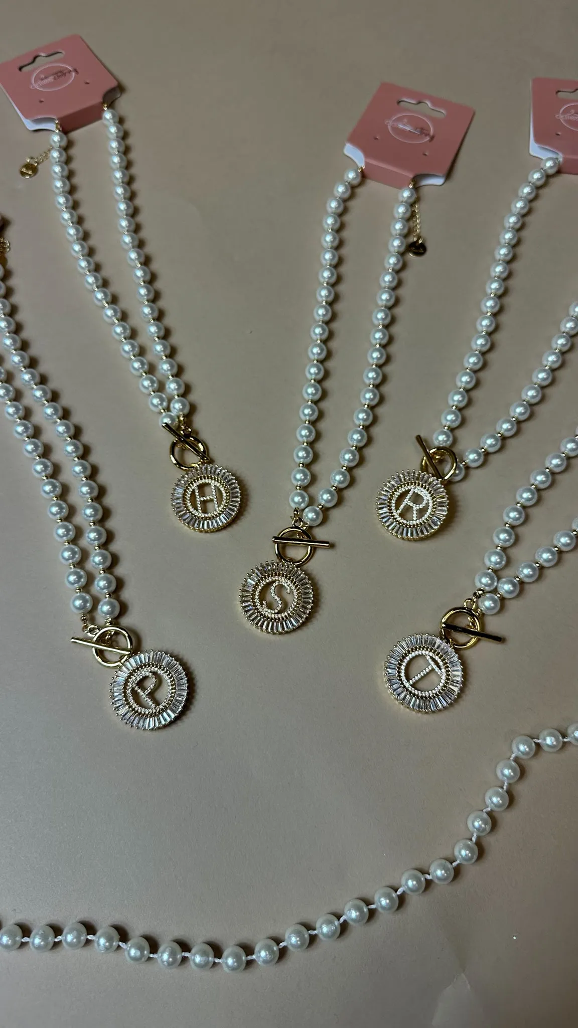 PREORDER Pearl Gold Initial S Necklace