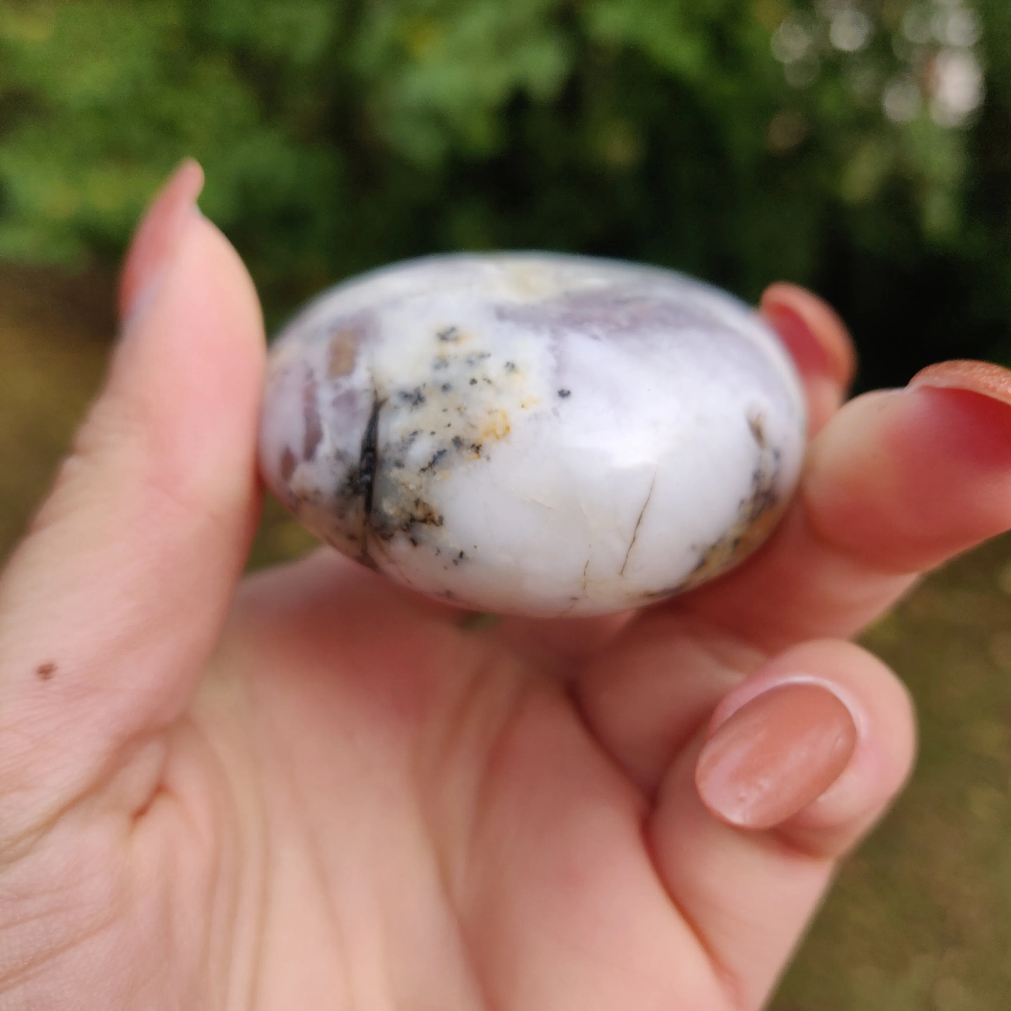 Purple Dendritic Opal  Palm Stone (#16)