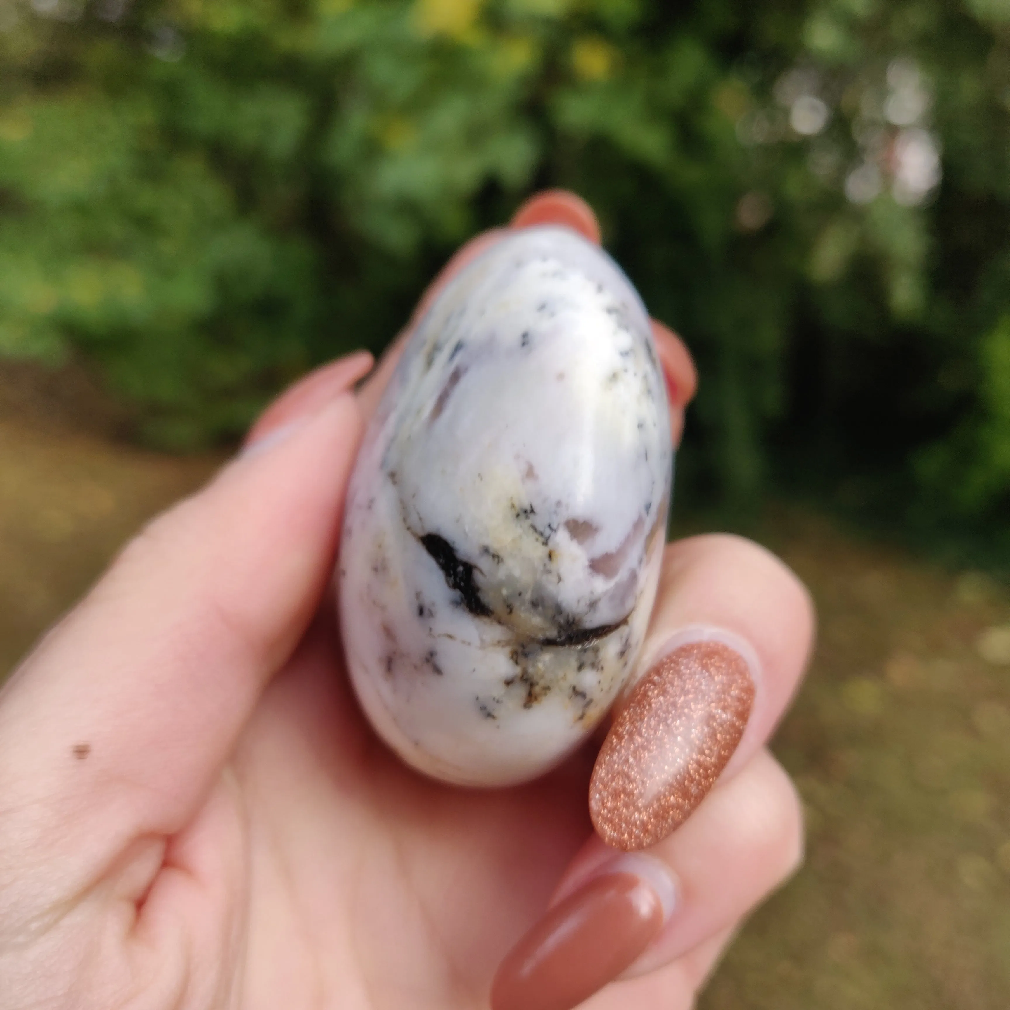 Purple Dendritic Opal  Palm Stone (#16)