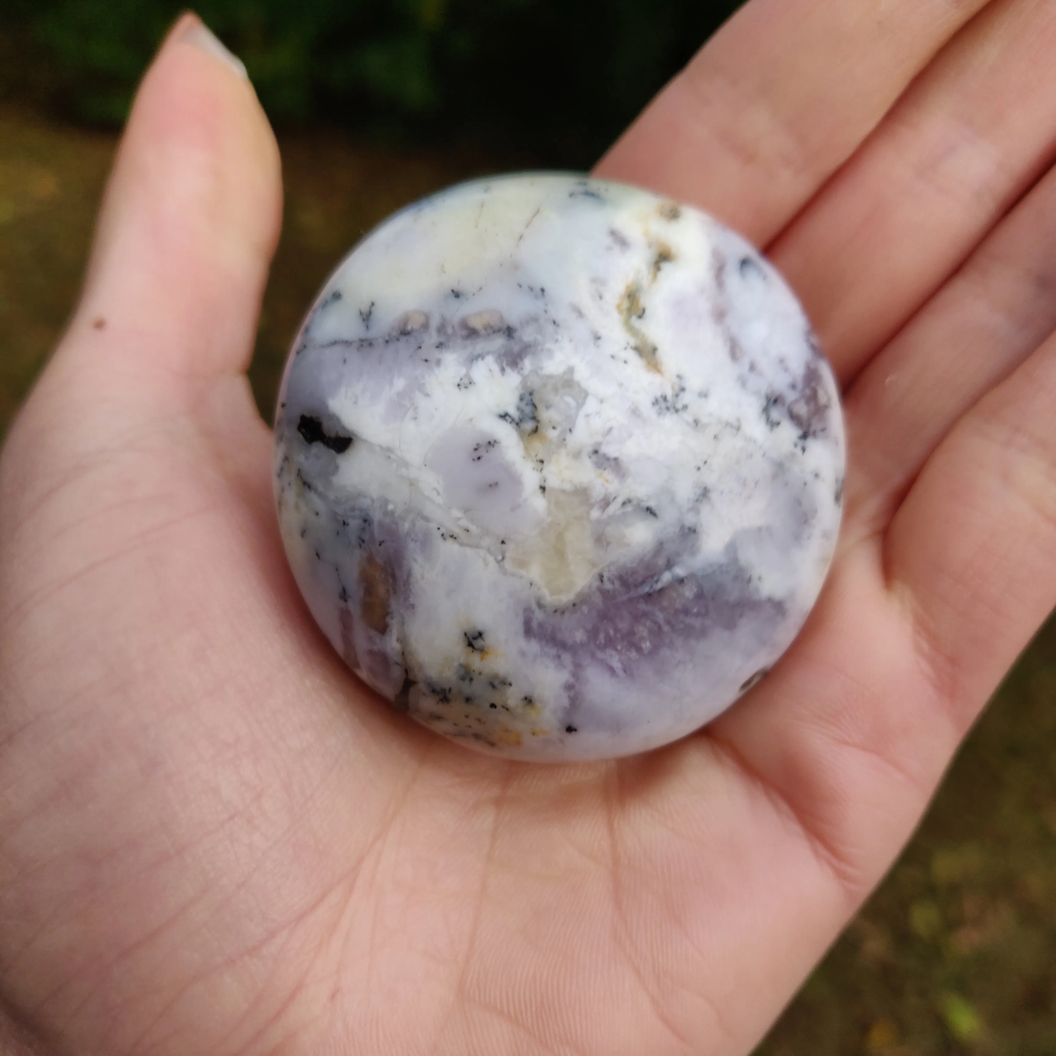 Purple Dendritic Opal  Palm Stone (#16)