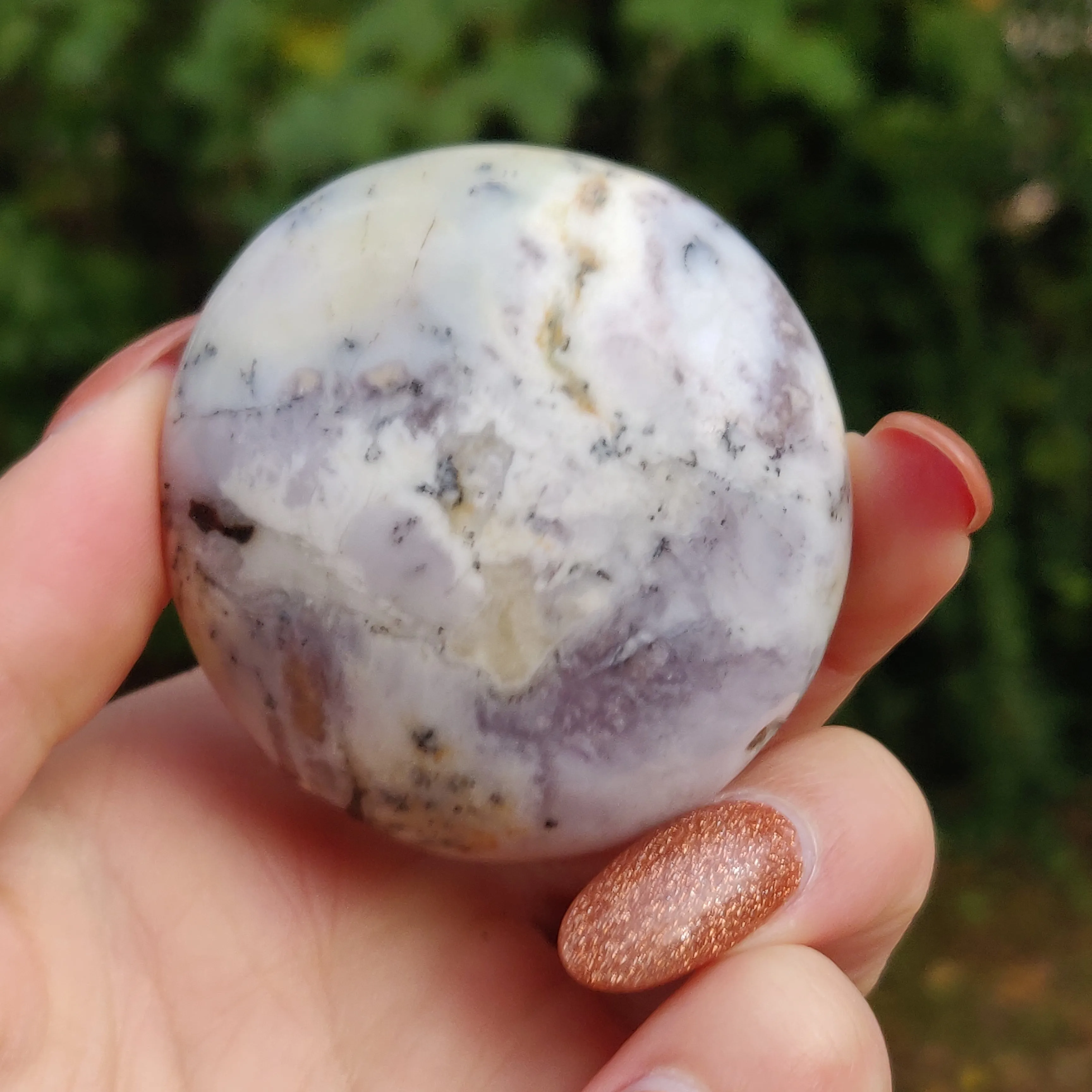Purple Dendritic Opal  Palm Stone (#16)
