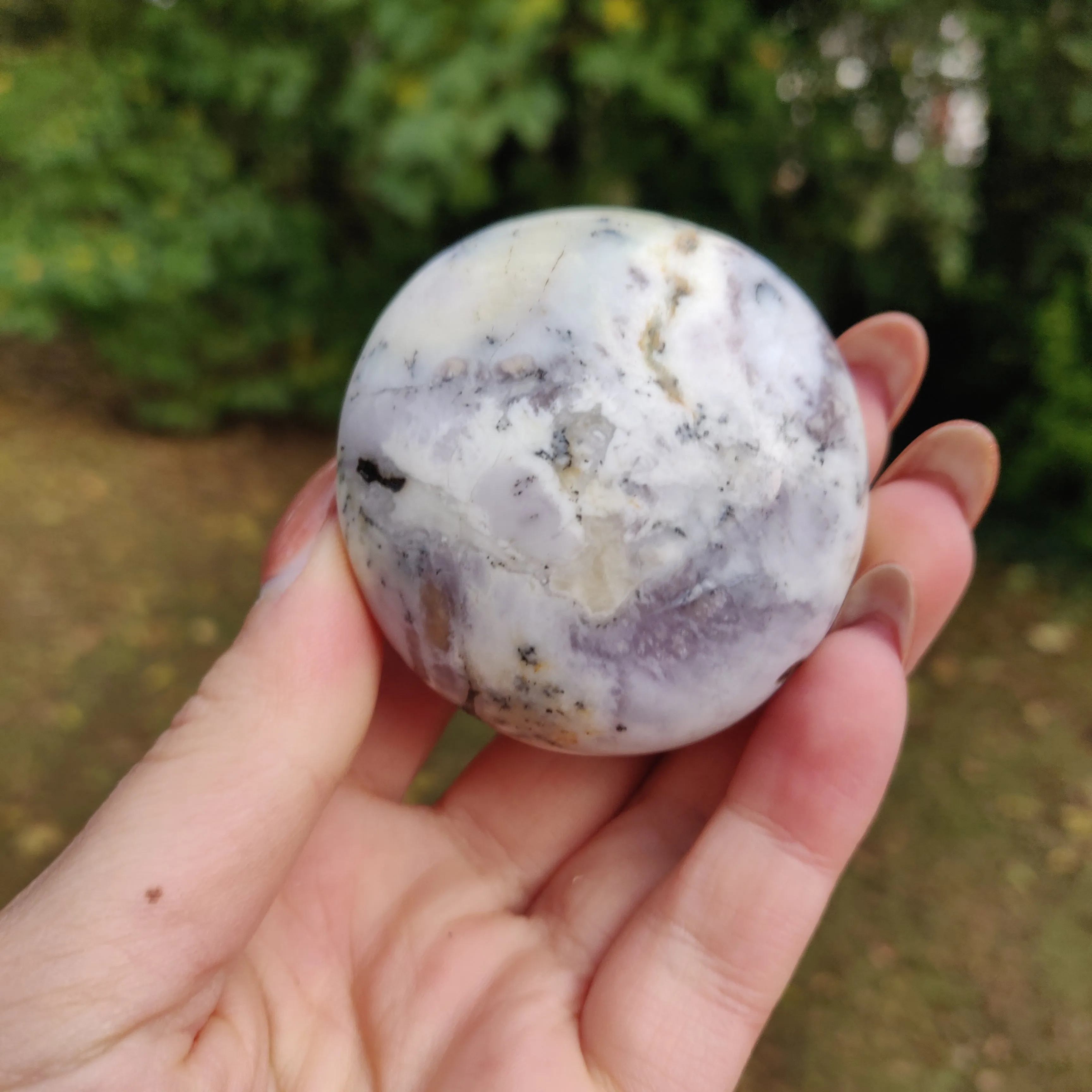 Purple Dendritic Opal  Palm Stone (#16)