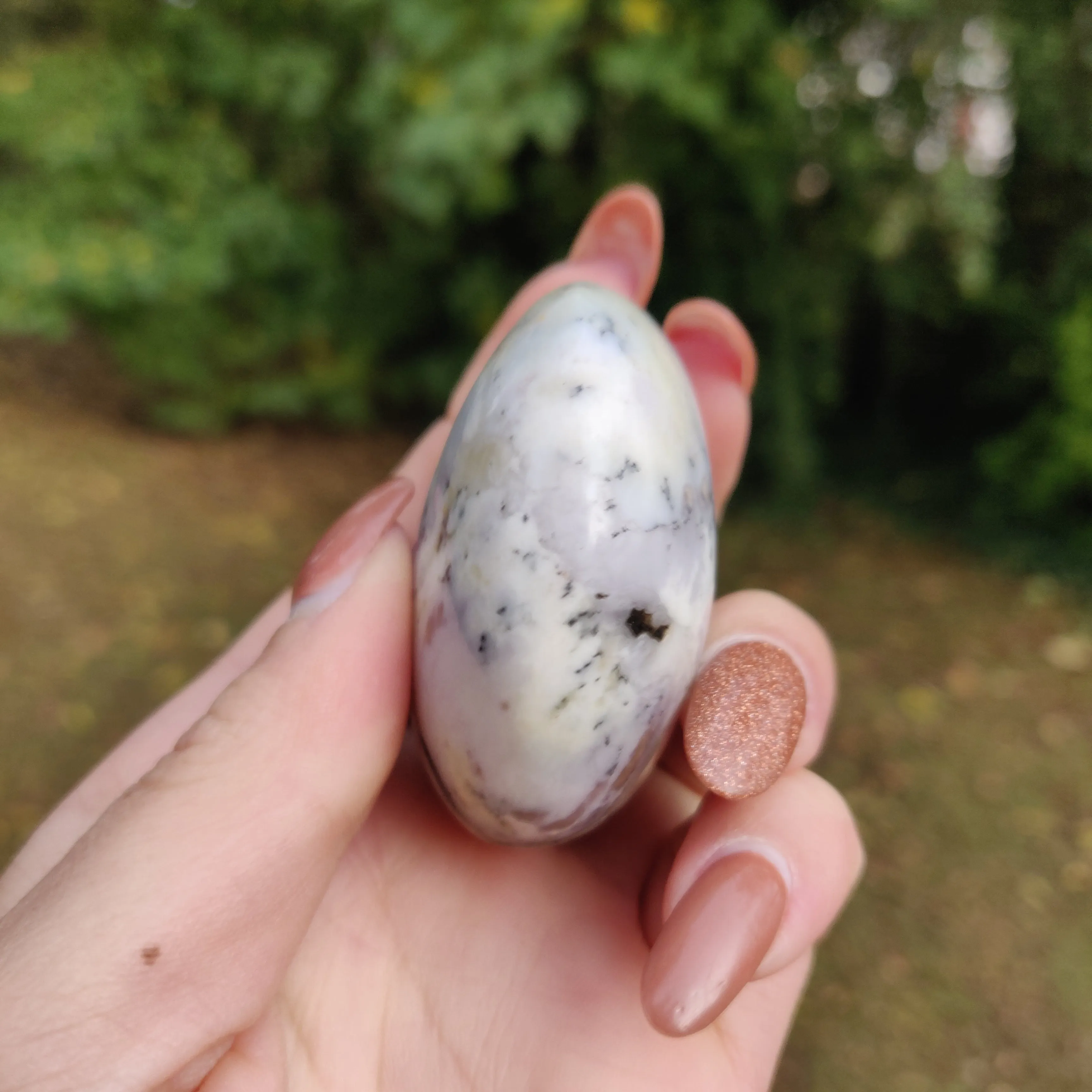 Purple Dendritic Opal  Palm Stone (#16)