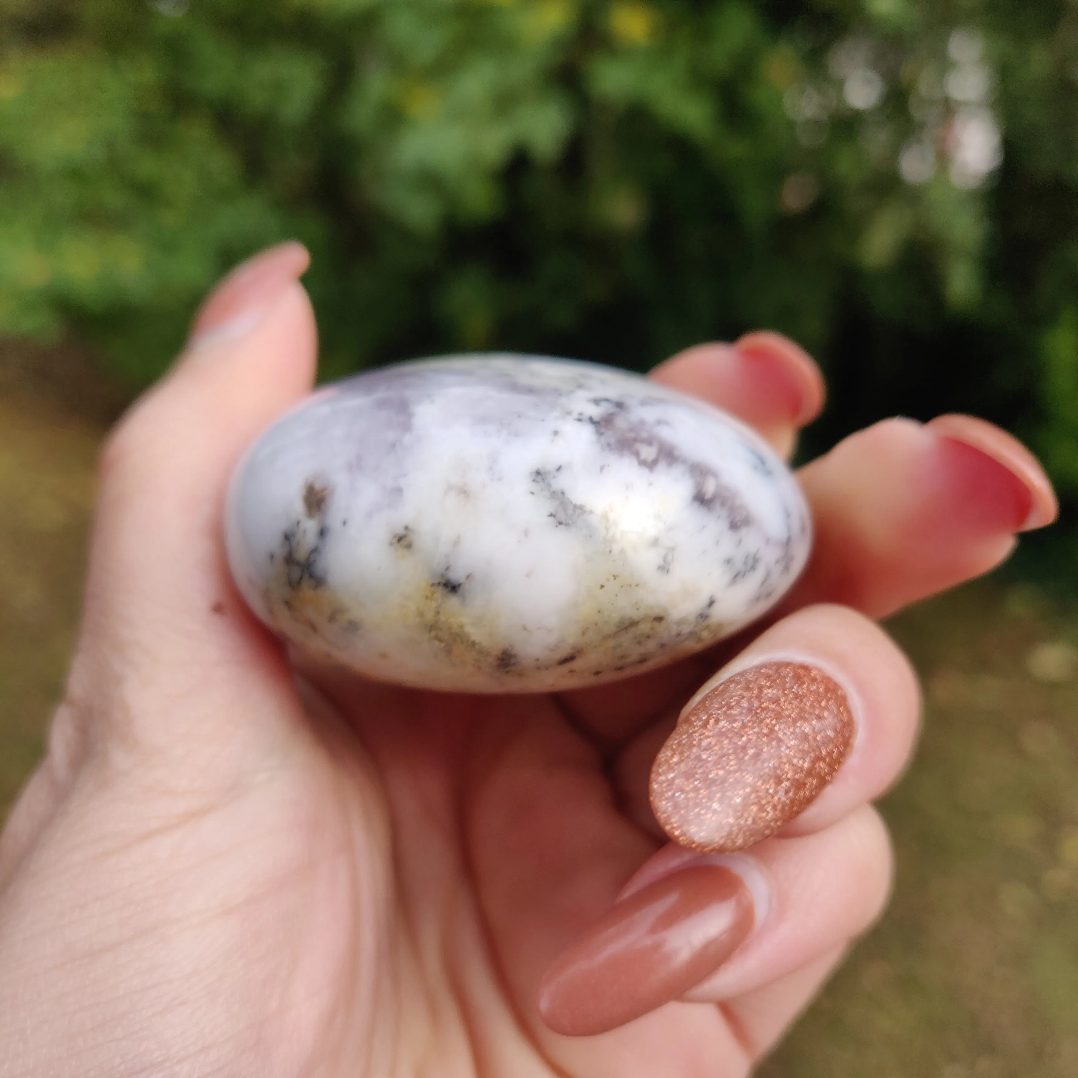 Purple Dendritic Opal  Palm Stone (#16)