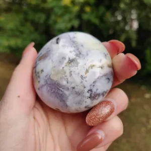 Purple Dendritic Opal  Palm Stone (#16)