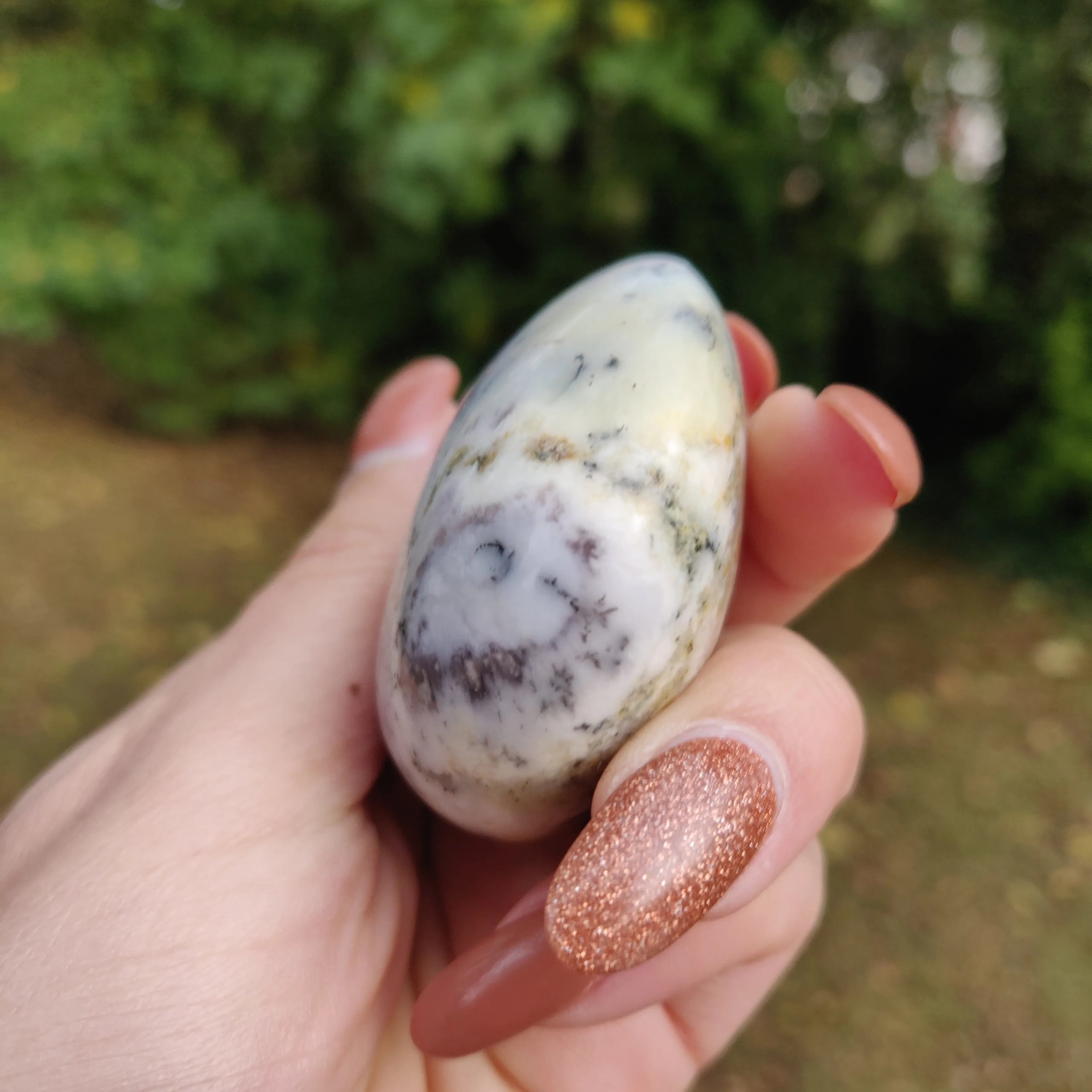 Purple Dendritic Opal  Palm Stone (#16)