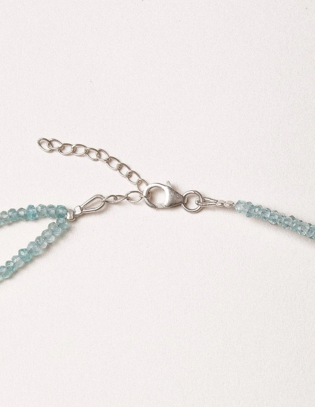 Rainbow Moonstone and Raw Aquamarine on Blue Apatite Bead Necklace - One of a Kind