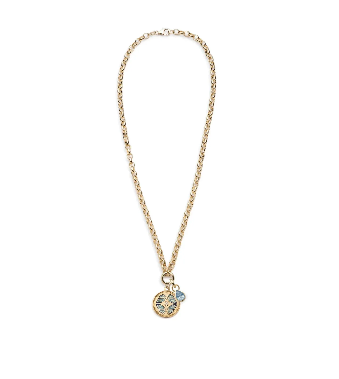 Reverie & Aquamarine Forever Pair : Heavy Belcher Open Chain Necklace