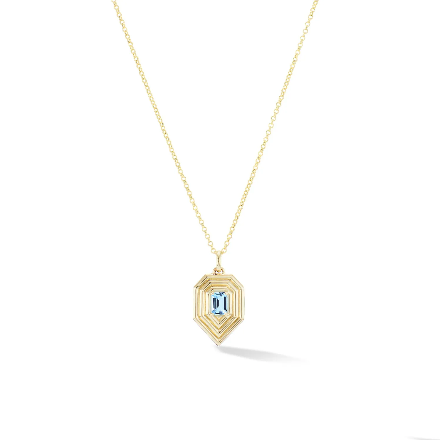 Revival Teardrop Birthstone Necklace - Aquamarine