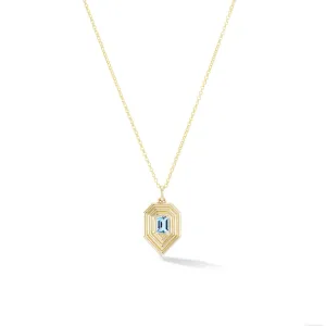 Revival Teardrop Birthstone Necklace - Aquamarine