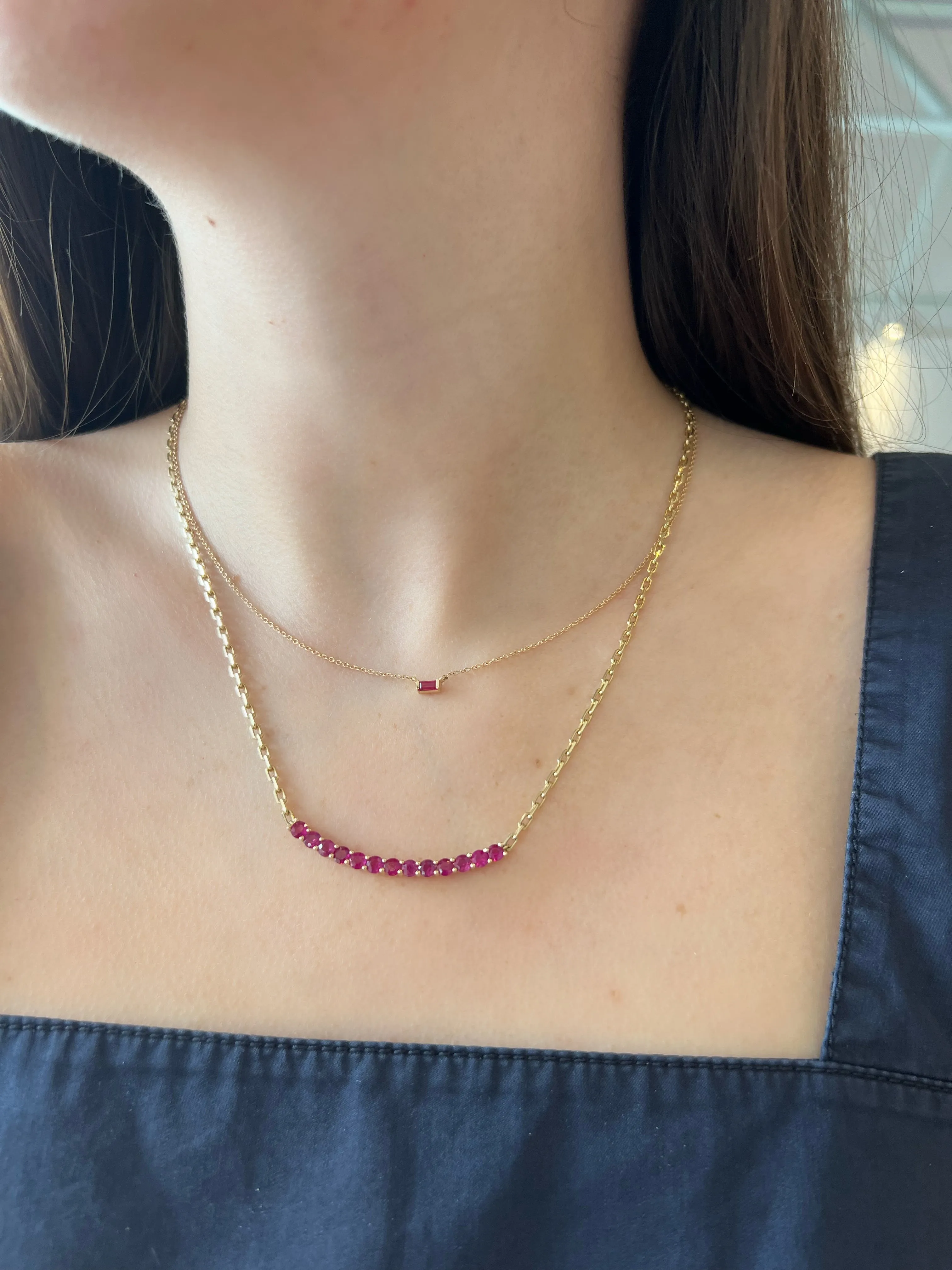 Ruby Bar Necklace