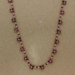 Ruby Diamond Gold Long Necklace