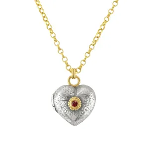 Ruby Love Locket Necklace