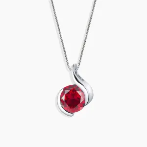 Ruby Monarch Pendant Necklace in Sterling Silver