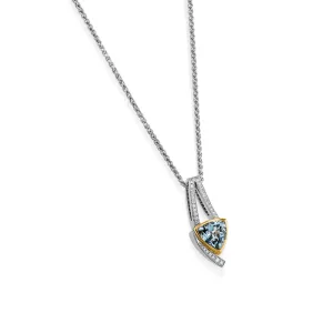 Signature Aquamarine and Diamond Pendant Necklace