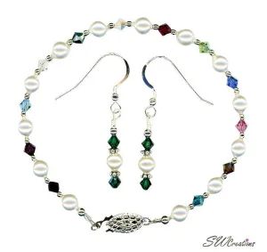 Small Generation Birthstone Crystal Pearl Set