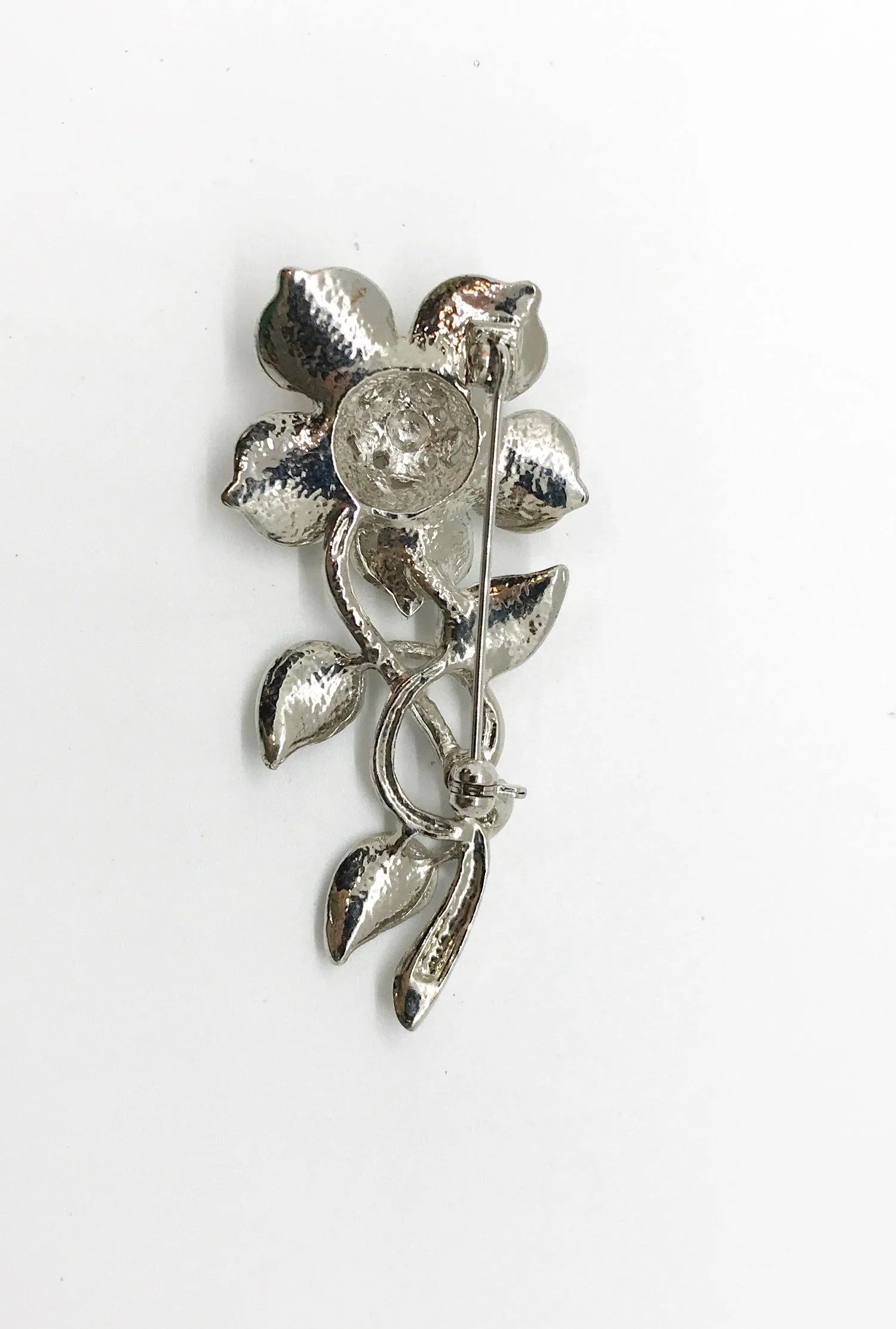 Sparkling Detailed Iridescent Rhinestone Flower Brooch