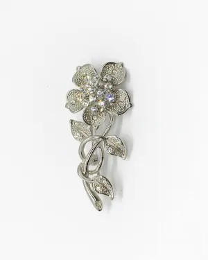 Sparkling Detailed Iridescent Rhinestone Flower Brooch