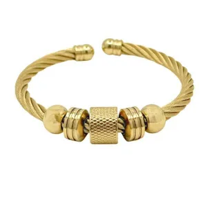 Stainless Steel Bangle Bracelet : Gold (BNGSS4680)