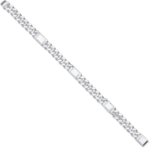 Sterling Silver Curb Fancy Gents Bracelet