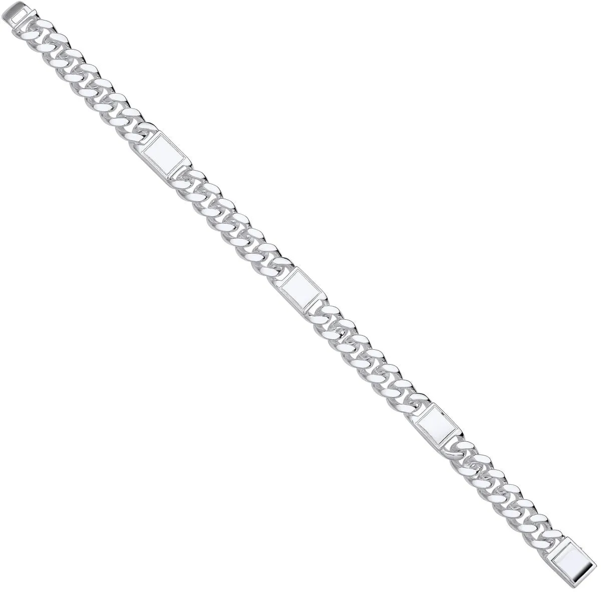 Sterling Silver Curb Fancy Gents Bracelet