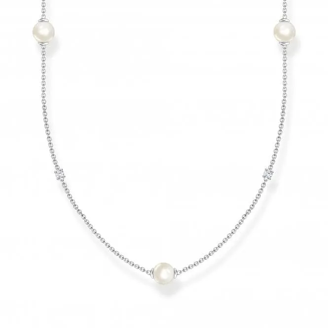 Sterling Silver Delicate Pearl Necklace KE2125-167-14-L90V