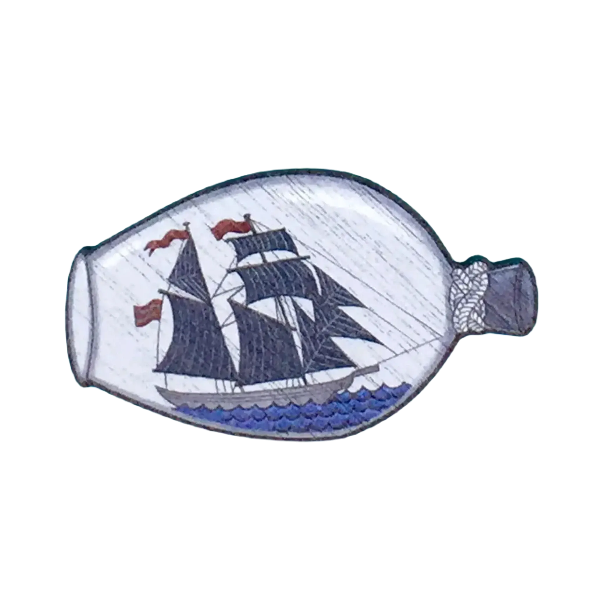 Su Owen Nautical Boat In Bottle Pin Brooch